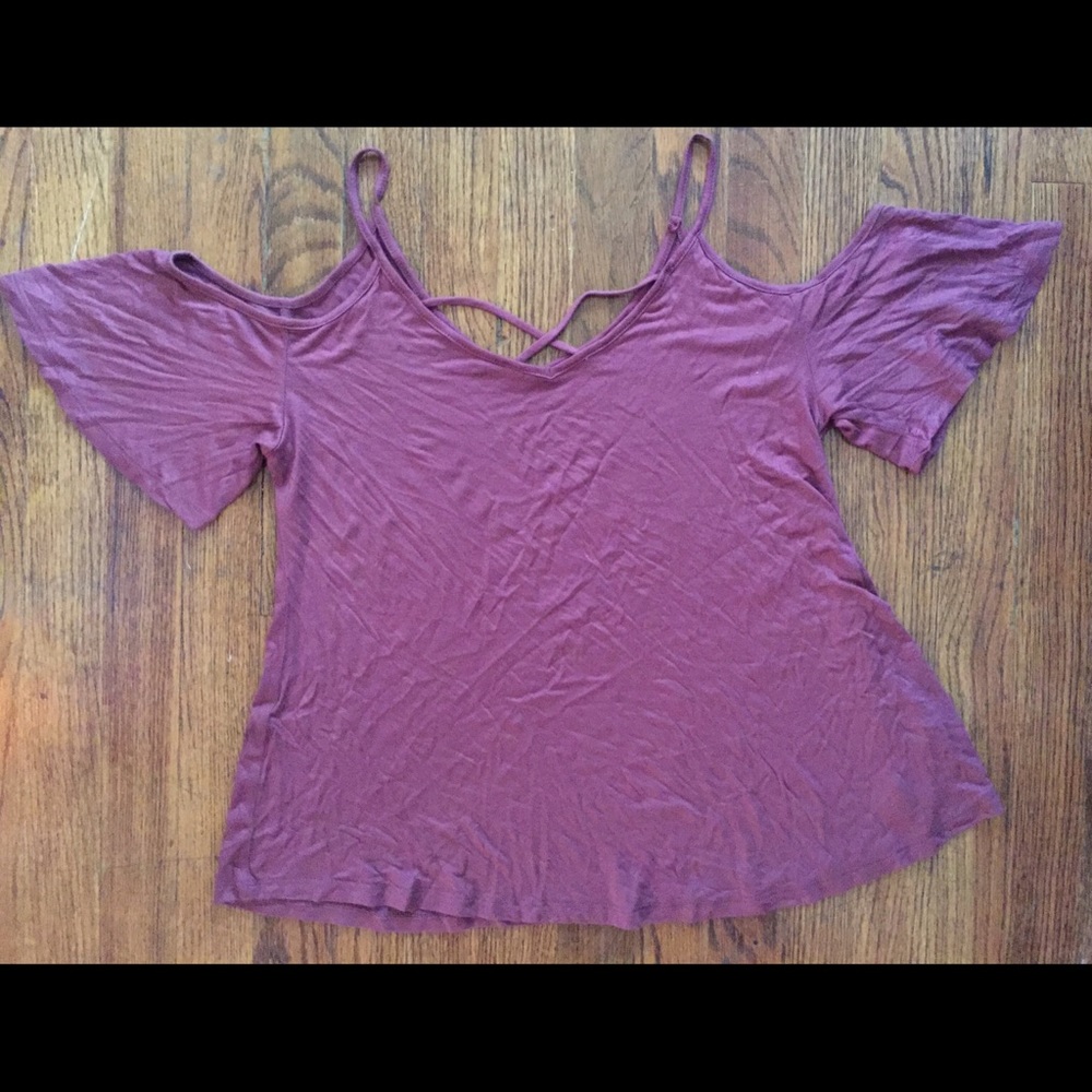 Off the shoulder wine / maroon color top